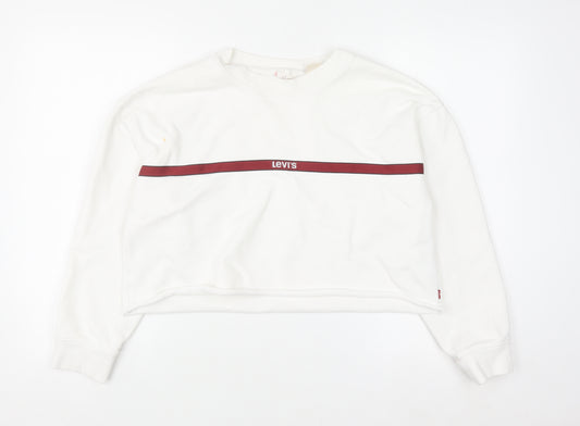 Levi's Women's White Crew Neck Pullover Sweatshirt Size S