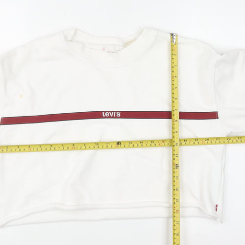 Levi's Women's White Crew Neck Pullover Sweatshirt Size S