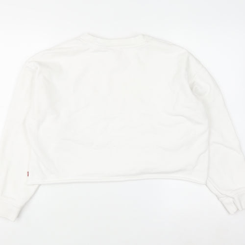 Levi's Women's White Crew Neck Pullover Sweatshirt Size S