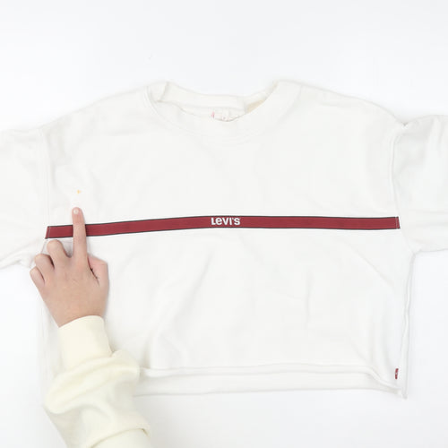 Levi's Women's White Crew Neck Pullover Sweatshirt Size S