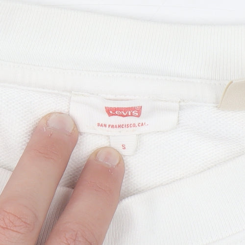 Levi's Women's White Crew Neck Pullover Sweatshirt Size S