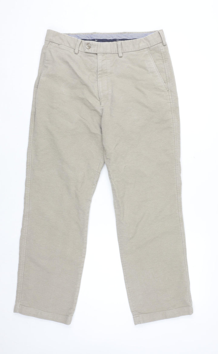 Samuel Windsor Men's Beige Chino Trousers 32W 29L Regular Fit