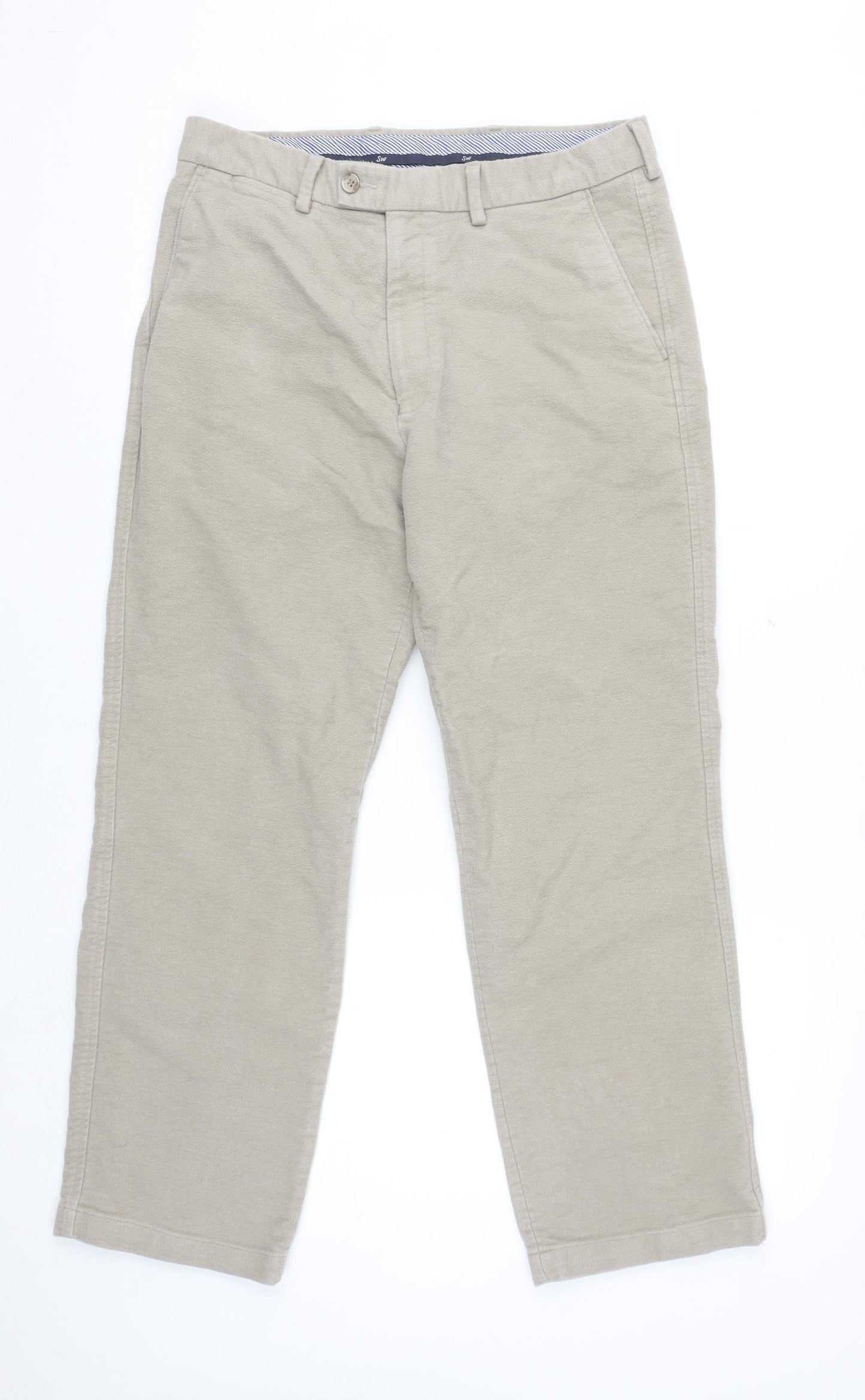 Samuel Windsor Men's Beige Chino Trousers 32W 29L Regular Fit