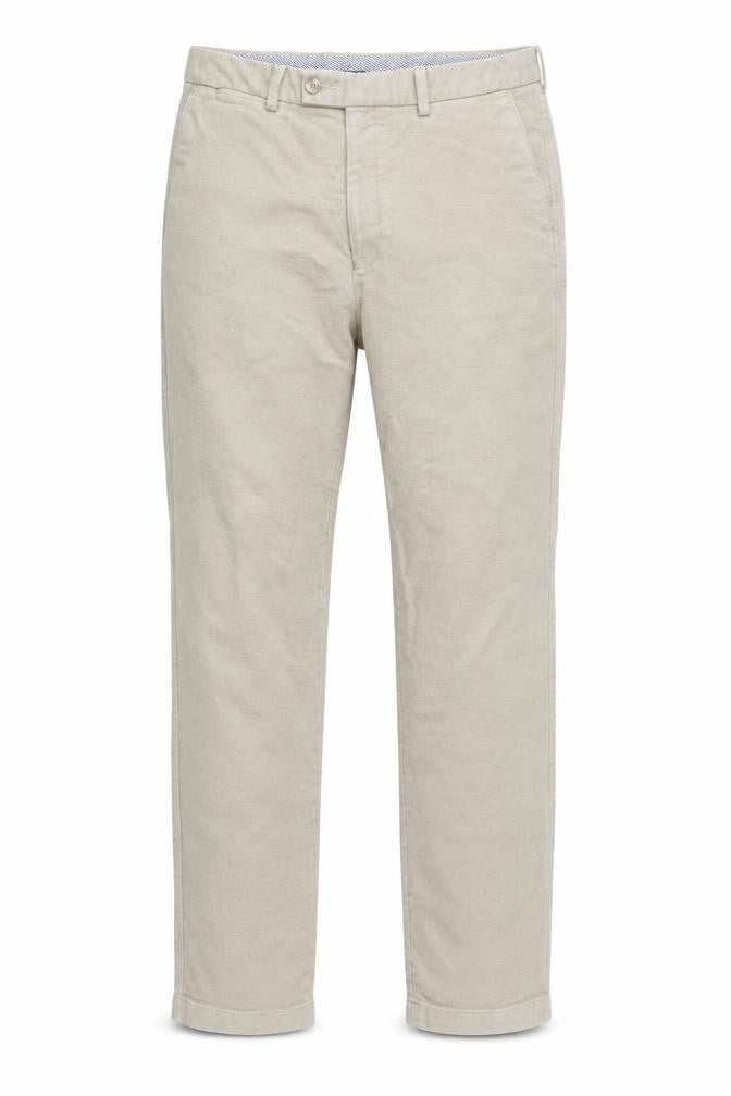 Front view of Samuel Windsor Men's Beige Chino Trousers 32W 29L Regular Fit