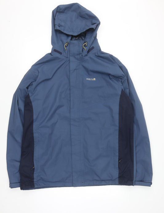 Regatta Men's Blue XL Waterproof Hooded Rain Jacket
