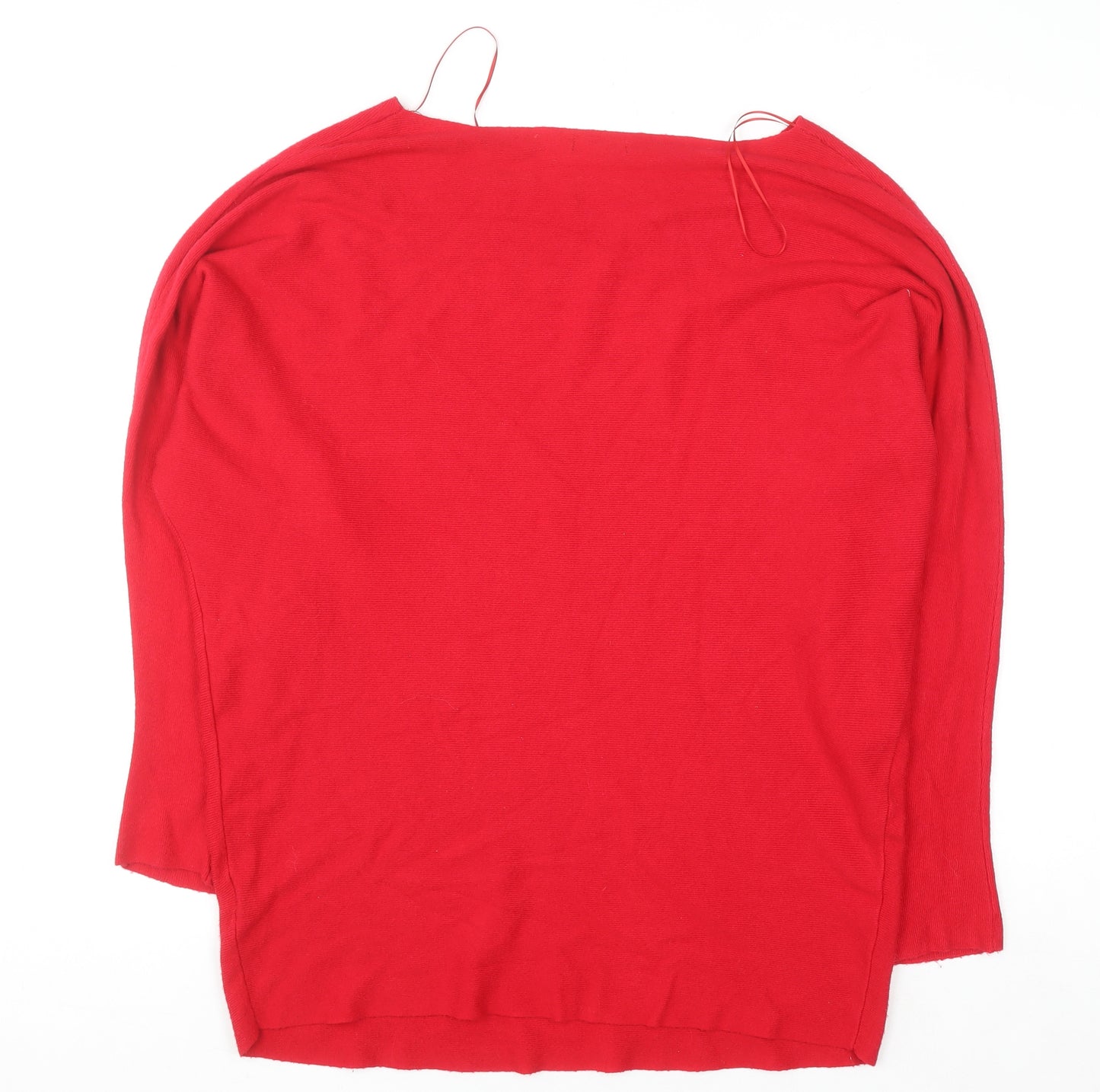 Roman Women's Red Rhinestone Boat Neck Pullover Jumper Size 18