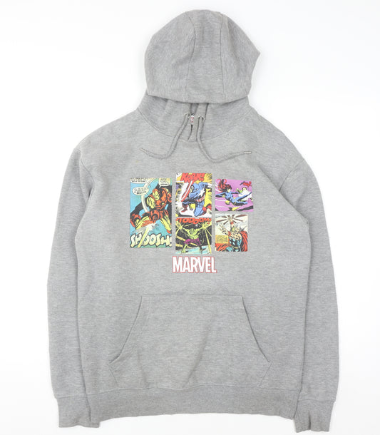 Marvel Men’s Grey Comic Graphic Pullover Hoodie M