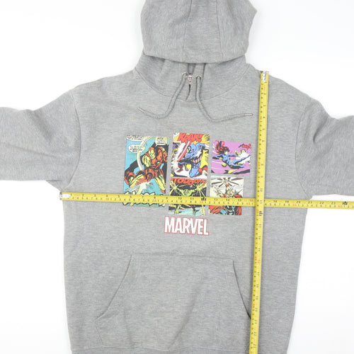 Marvel Men’s Grey Comic Graphic Pullover Hoodie M