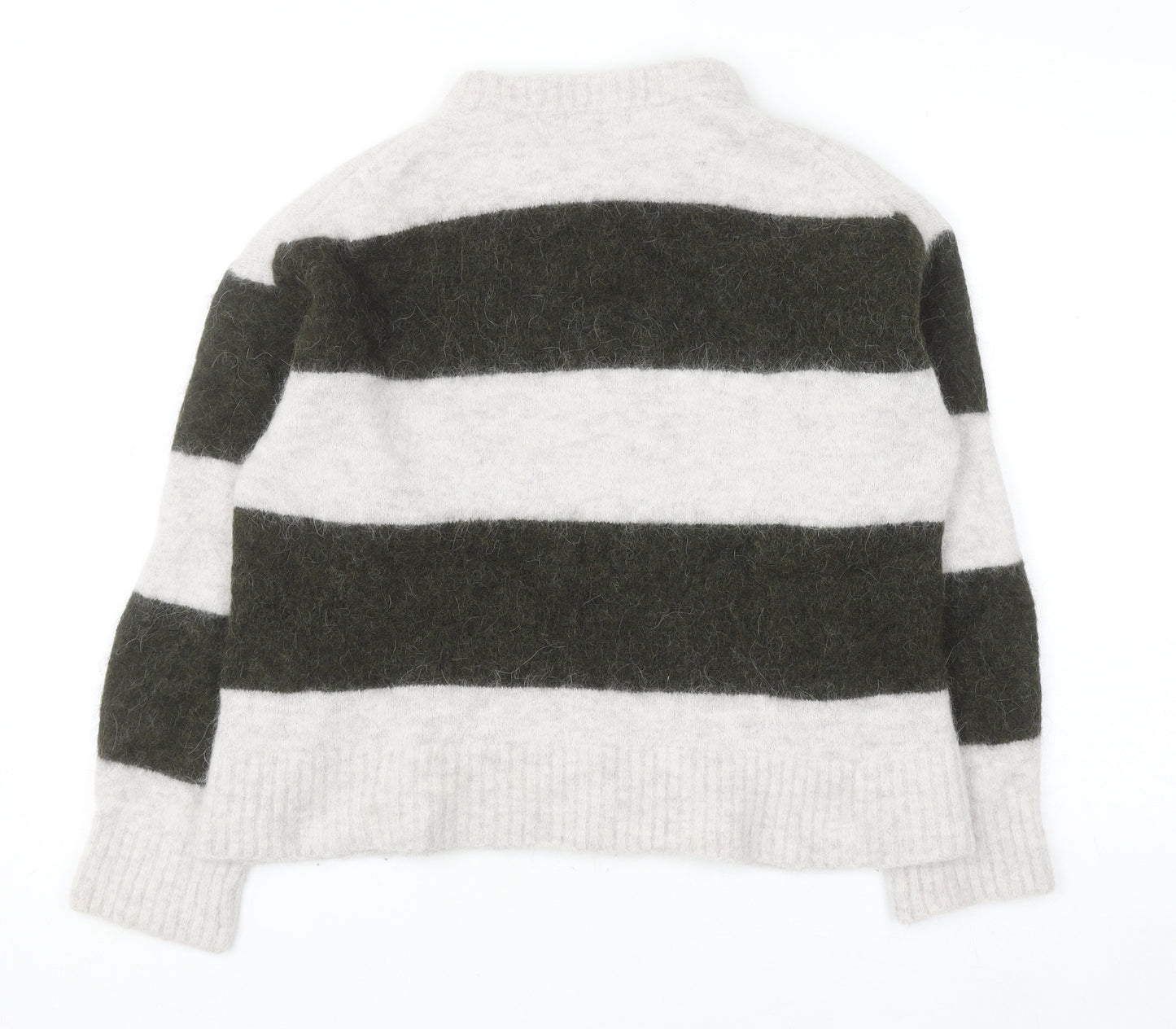 Marks and Spencer Women Cream Mix Striped Wool Alpaca Pullover M