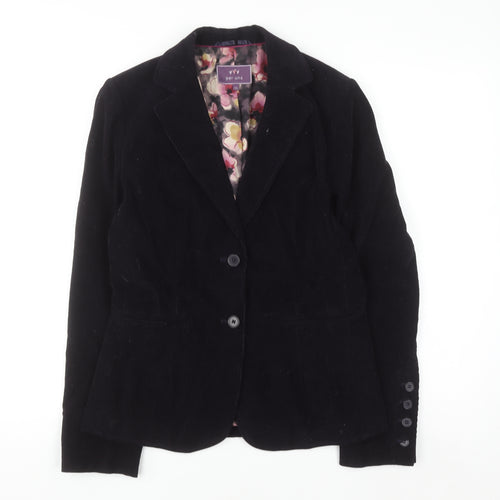 Marks and Spencer Per Una Black Corduroy Blazer Jacket Size 10