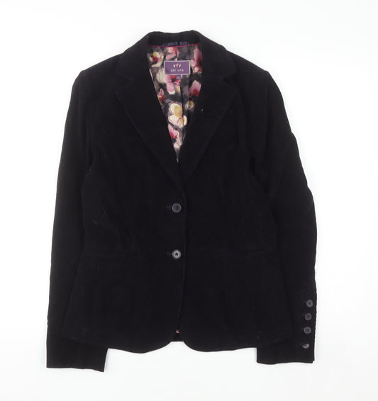 Marks and Spencer Per Una Black Corduroy Blazer Jacket Size 10