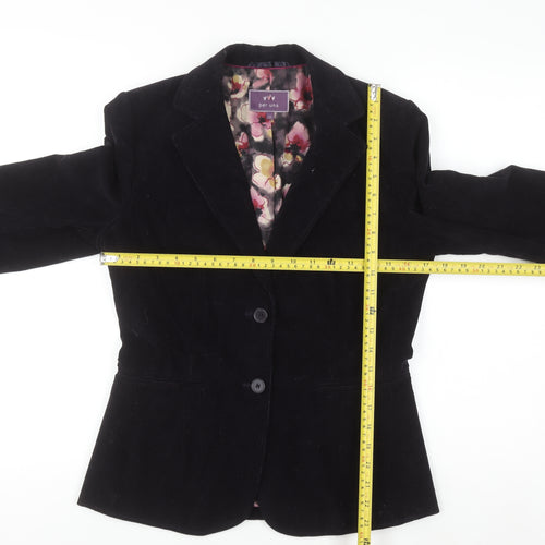 Marks and Spencer Per Una Black Corduroy Blazer Jacket Size 10