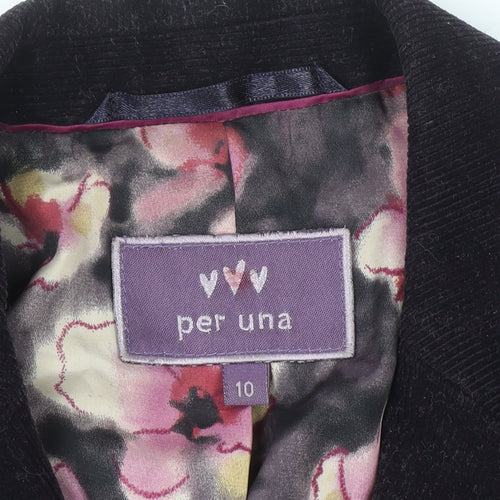 Marks and Spencer Per Una Black Corduroy Blazer Jacket Size 10