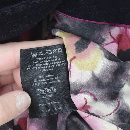 Marks and Spencer Per Una Black Corduroy Blazer Jacket Size 10