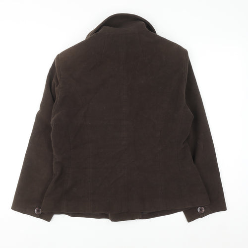 Marks and Spencer Women Brown Cotton Single-Breasted Suit Jacket Size 16