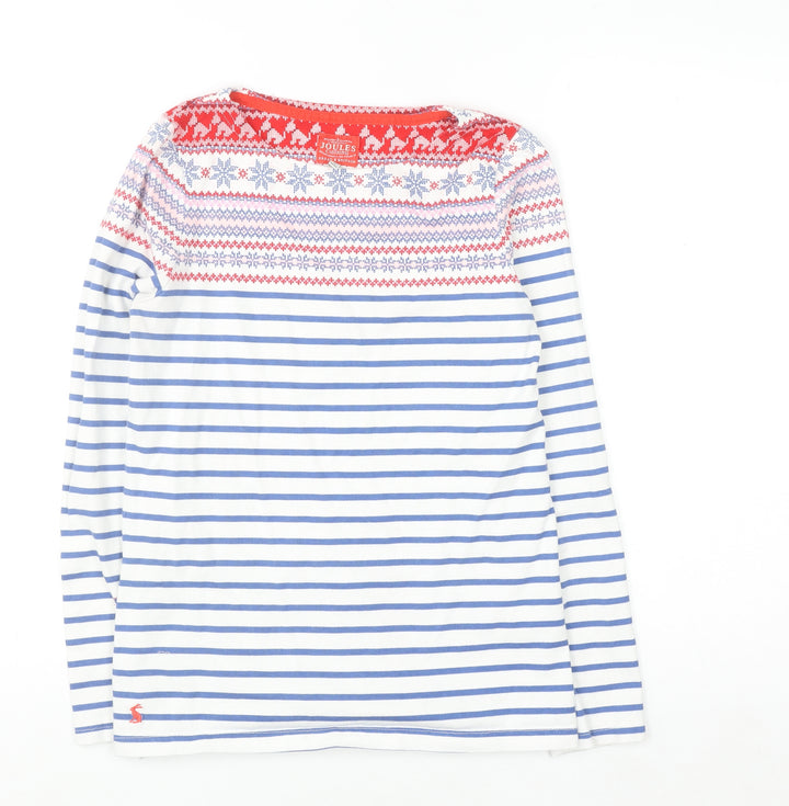Joules Womens Multicoloured Striped Long Sleeve Cotton Top UK 10