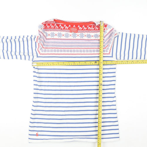 Joules Womens Multicoloured Striped Long Sleeve Cotton Top UK 10