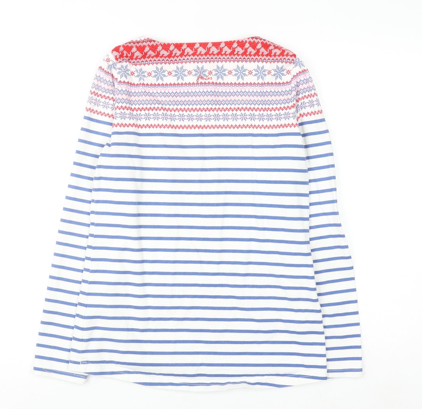 Joules Womens Multicoloured Striped Long Sleeve Cotton Top UK 10