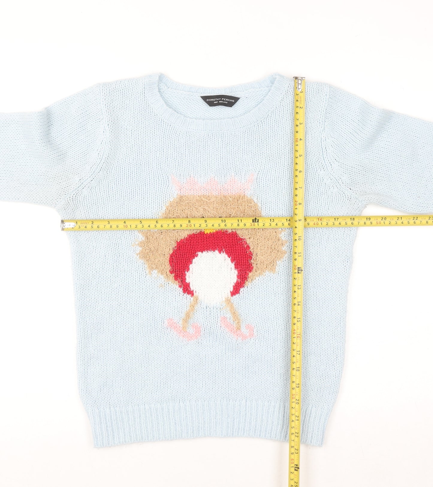 Dorothy Perkins Women’s Blue Christmas Robin Jumper Size 10