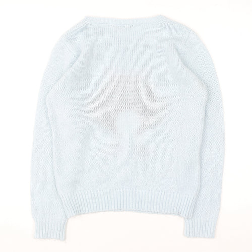 Dorothy Perkins Women’s Blue Christmas Robin Jumper Size 10