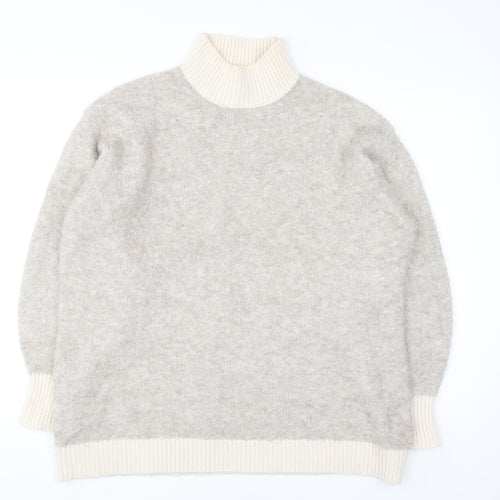 Marks and Spencer Women Beige Roll Neck Knit Jumper Size L