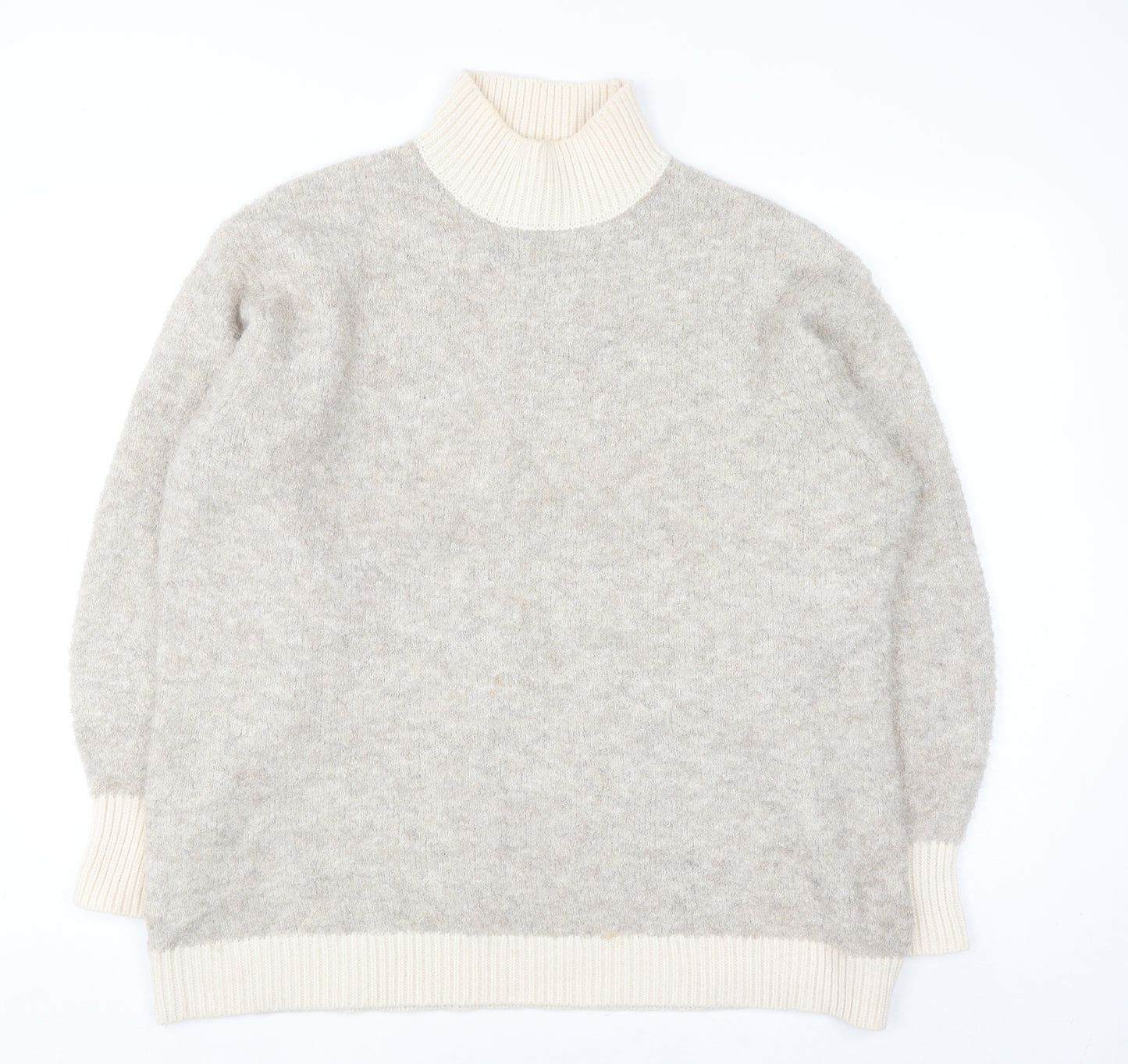 Marks and Spencer Women Beige Roll Neck Knit Jumper Size L