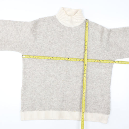 Marks and Spencer Women Beige Roll Neck Knit Jumper Size L