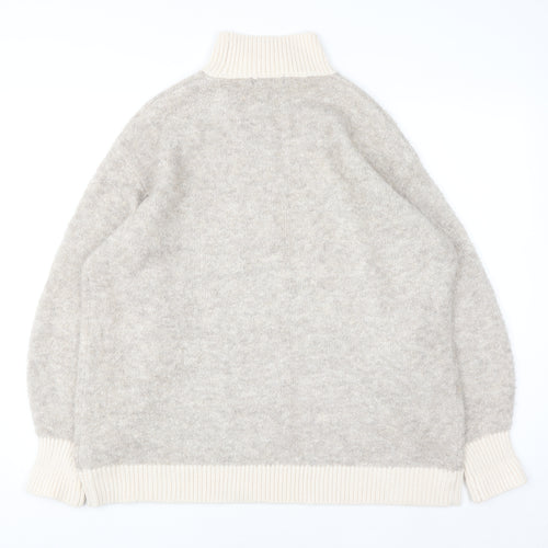 Marks and Spencer Women Beige Roll Neck Knit Jumper Size L