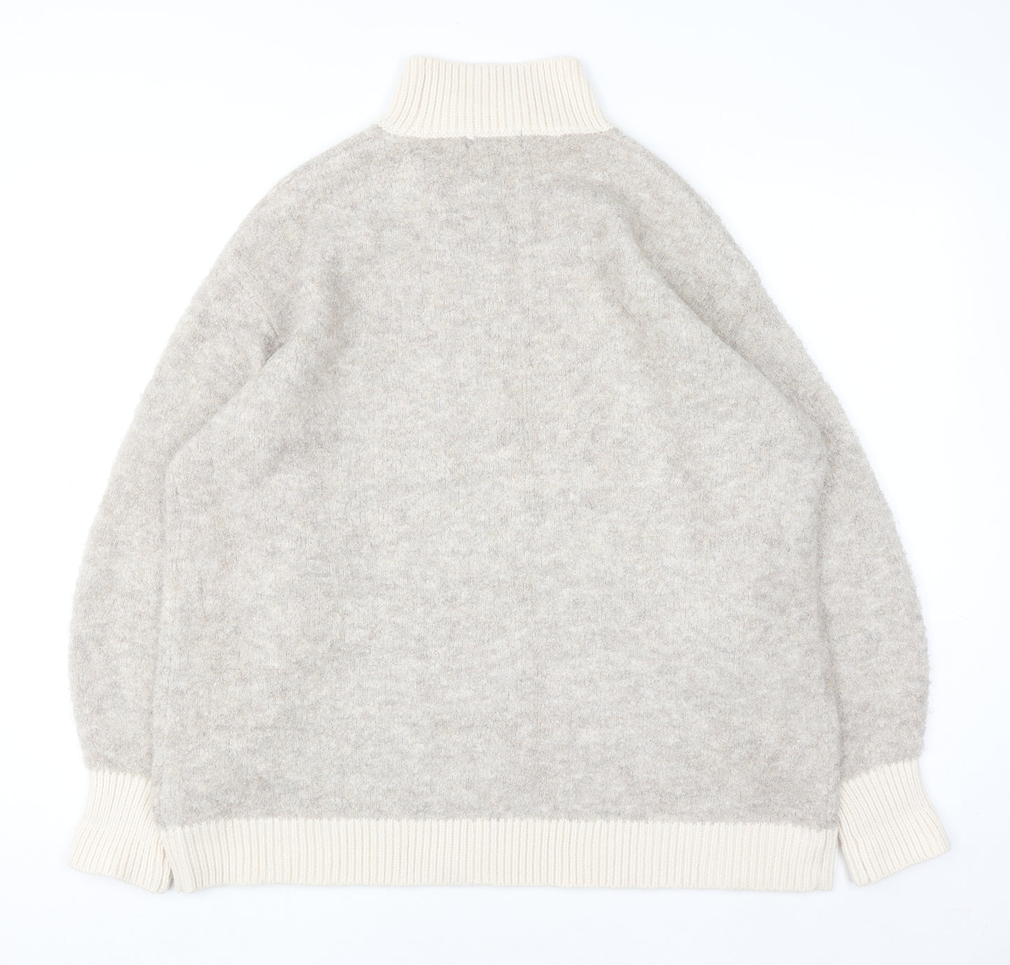 Marks and Spencer Women Beige Roll Neck Knit Jumper Size L