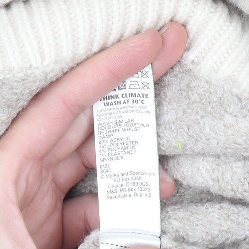 Marks and Spencer Women Beige Roll Neck Knit Jumper Size L