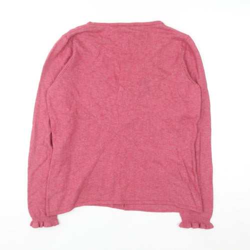 Principles Women Pink V-Neck Henley Jumper Size 16 Cotton Blend