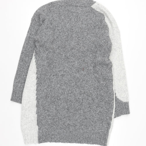 Topshop Women’s Grey Colourblock Knit Jumper Dress M