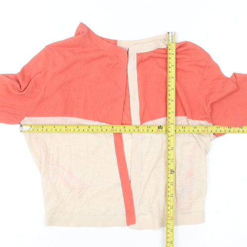 Ted Baker Women's Pink Beige Crew Neck Cardigan Size 10