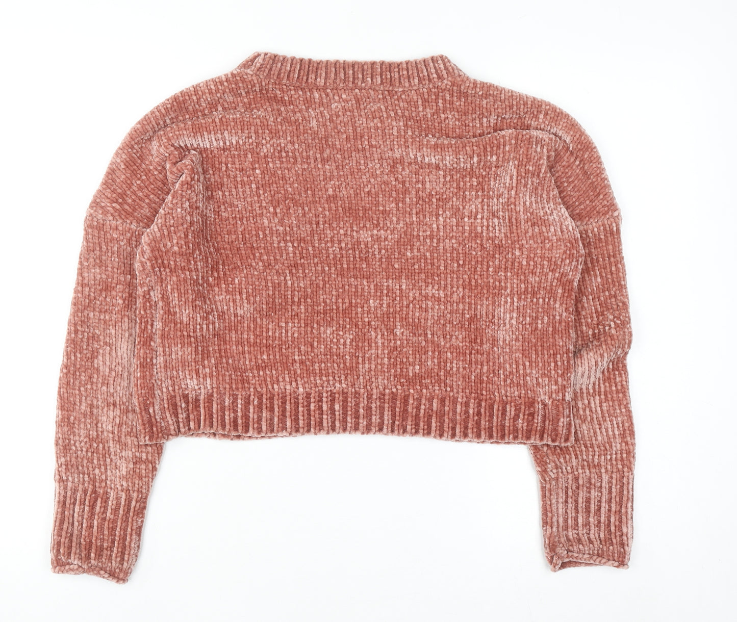 ONLY Womens Rust Chenille Knit Cropped Jumper Size S