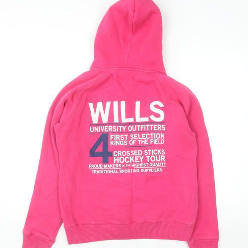 Jack Wills Womens Pink Pullover Hoodie Size 14 Cotton Blend University Style