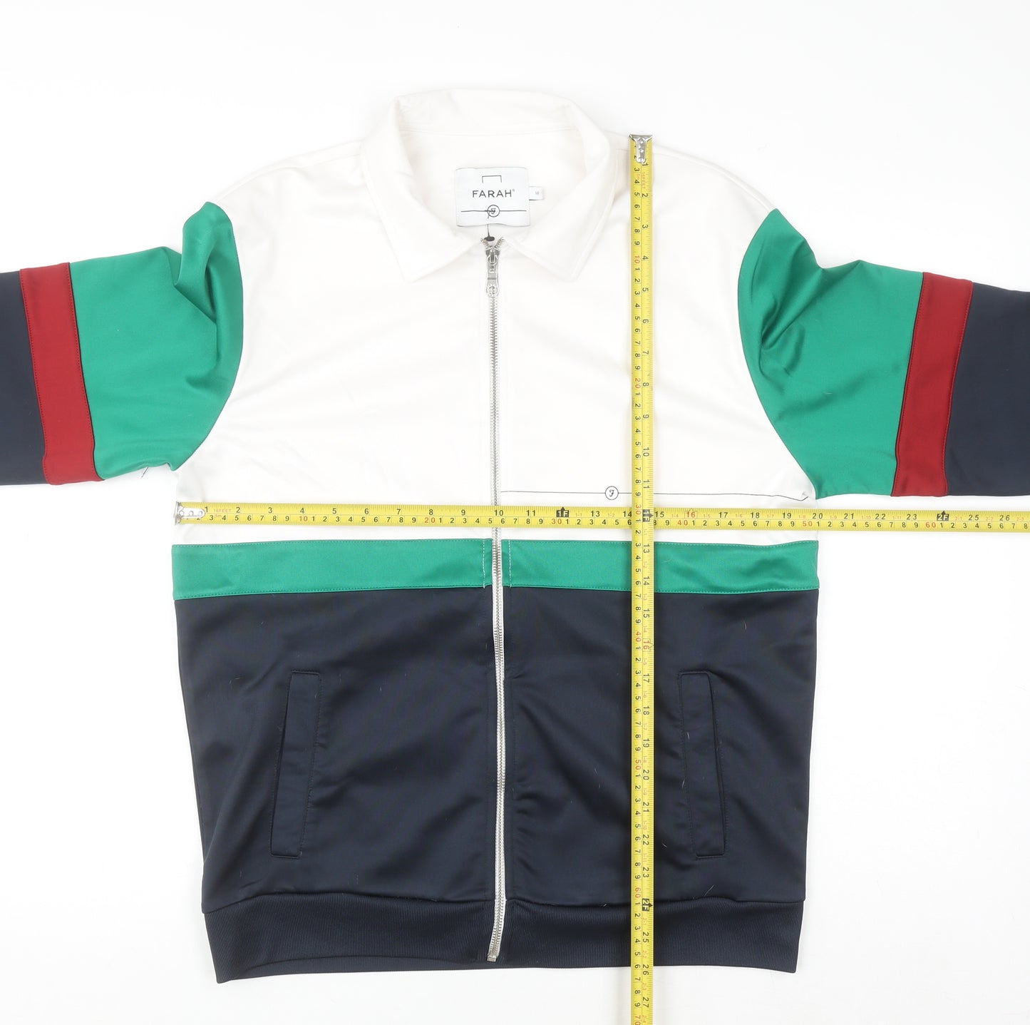 Farah Men's Multicoloured Full Zip Collared Sweatshirt M