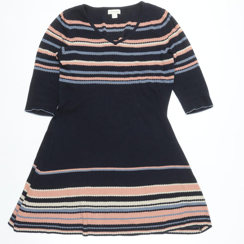 Monsoon Women's Multicoloured Stripe Knit A-Line Dress Size 10