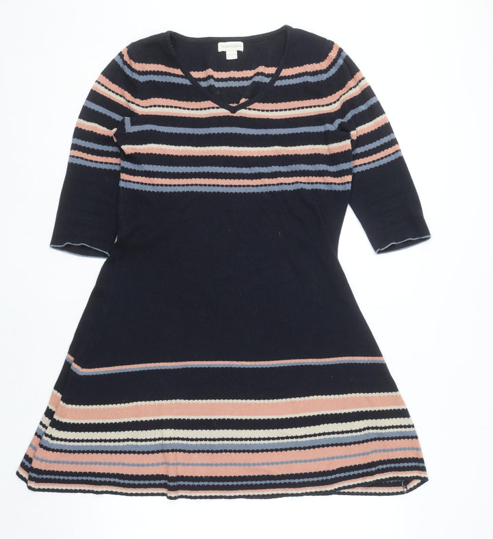Monsoon Women's Multicoloured Stripe Knit A-Line Dress Size 10