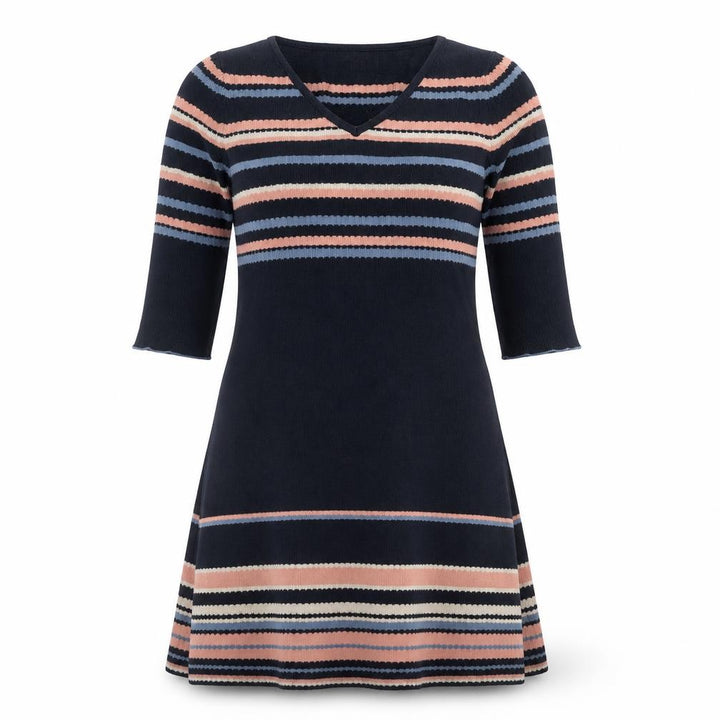 Monsoon Women's Multicoloured Stripe Knit A-Line Dress Size 10