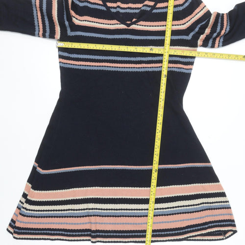Monsoon Women's Multicoloured Stripe Knit A-Line Dress Size 10