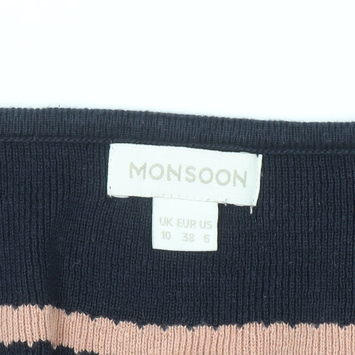 Monsoon Women's Multicoloured Stripe Knit A-Line Dress Size 10