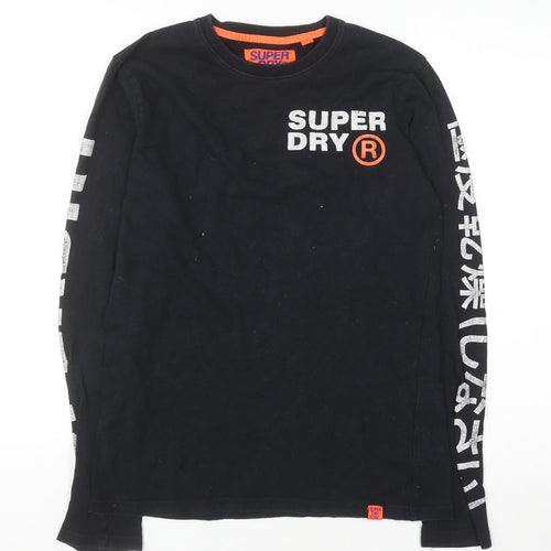 Superdry Men’s Black Long Sleeve Graphic Surf T-Shirt Size S