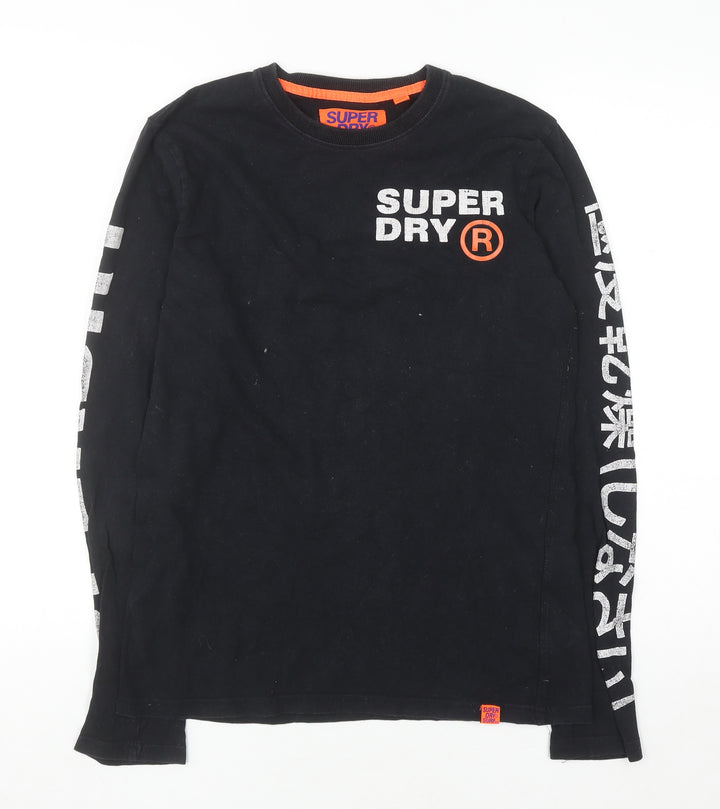 Superdry Men’s Black Long Sleeve Graphic Surf T-Shirt Size S