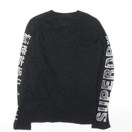 Superdry Men’s Black Long Sleeve Graphic Surf T-Shirt Size S