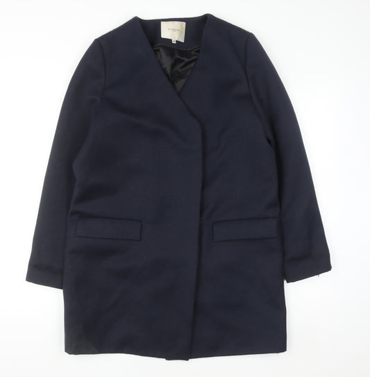 SELECTED FEMME Women’s Blue Wool Blend Mid-Length Overcoat Size 10