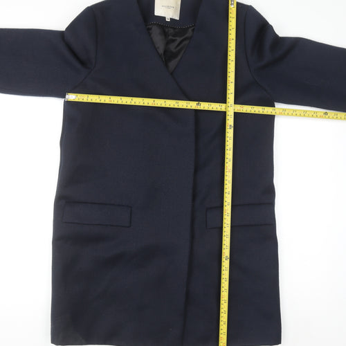 SELECTED FEMME Women’s Blue Wool Blend Mid-Length Overcoat Size 10