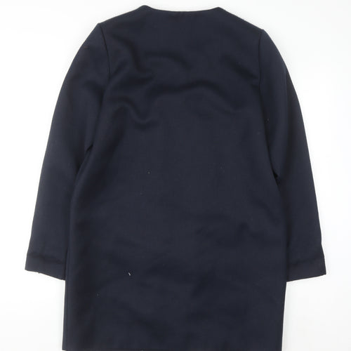 SELECTED FEMME Women’s Blue Wool Blend Mid-Length Overcoat Size 10