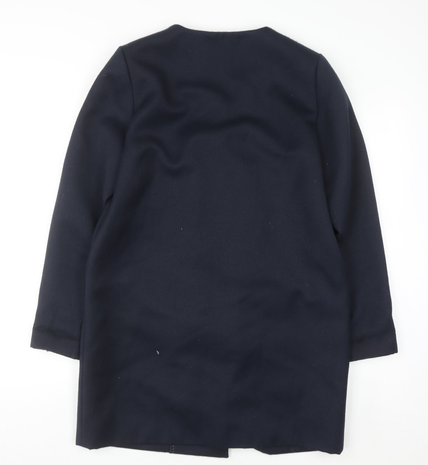 SELECTED FEMME Women’s Blue Wool Blend Mid-Length Overcoat Size 10