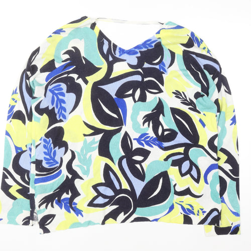 Marks and Spencer Womens Multicoloured Floral V-Neck Blouse Size 18