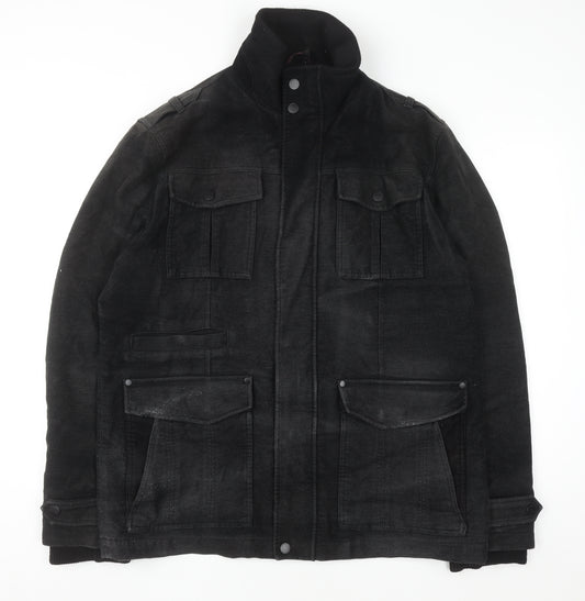Next Men's Black Italian Moleskin Military Jacket L